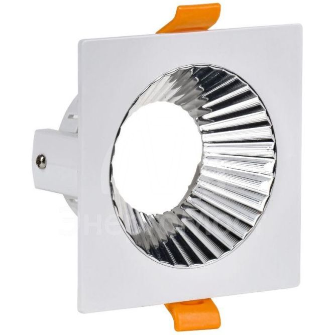 Светильник 4109 встраиваемый поворотный GU10 бел./хром пласт. IEK LT-UVB0-4109-GU10-1-K23