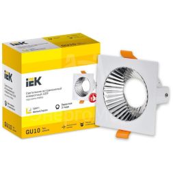 Светильник 4109 встраиваемый поворотный GU10 бел./хром пласт. IEK LT-UVB0-4109-GU10-1-K23
