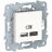 Розетка USB 2-м UNICA NEW тип А+С 5В/2400мА бел. SchE NU501818