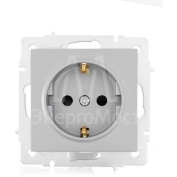 Розетка 1-м СП Vesna с заземл. защ. шторки ПБТ механизм платина LEZARD 742-3588-124B