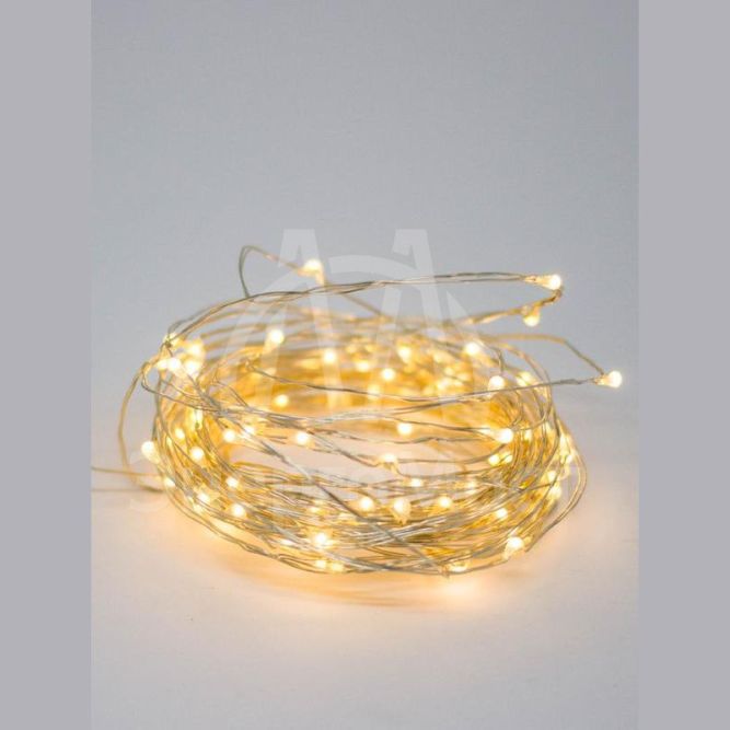Гирлянда светодиодная &amp;quot;Золотые нити&amp;quot; 1.5м 30LED в виде капель тепл. свет работает от 3хАА Космос KOCNL-EL114_white