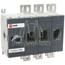 Рубильник 3п 200А реверсивный без рукоятки управления TwinBlock EKF tb-s-200-3p-rev