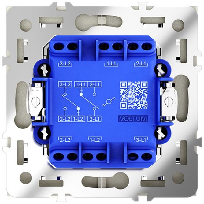Переключатель проходной 2-кл. СП S70 10А механизм сталь Voltum VLS020305