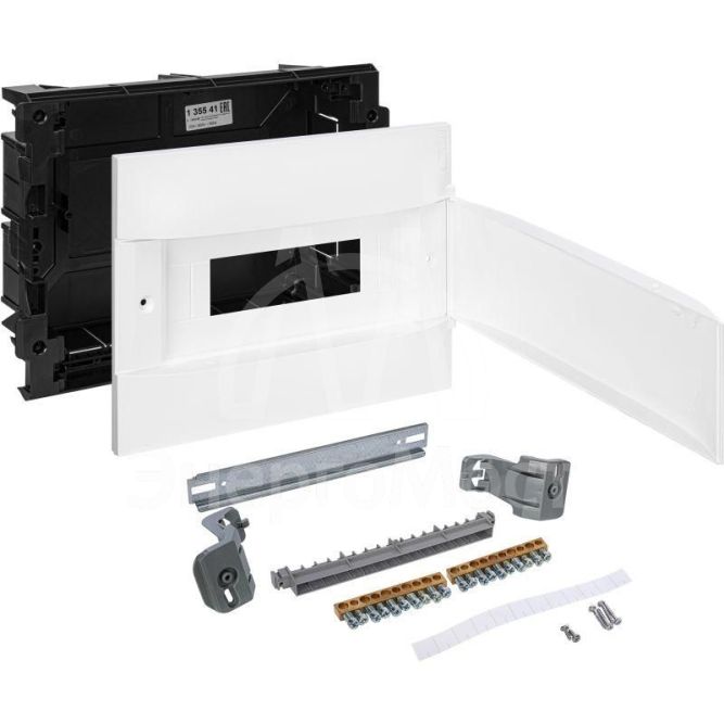 Щиток пластиковый встраиваемый Practibox S 1х12 бел. дверь Leg 135541