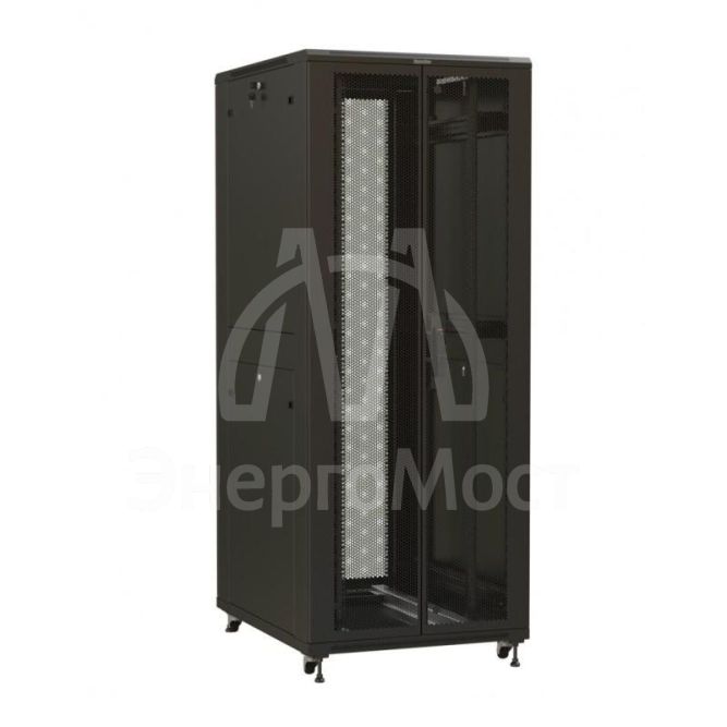 Шкаф напольный TTR-4261-DD-RAL9005 19дюйм 42U 2055х600х1000мм перед. и зад. распашные перфор. двери (75%) ручка с замком черн. (RAL 9005) разобран. Hyperline 425183