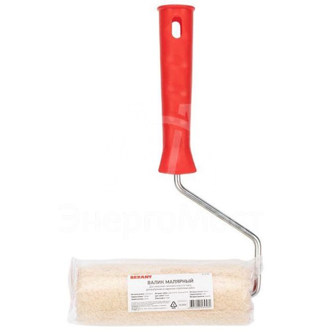 Валик &amp;quot;Натуральный мех&amp;quot; бесшовный ворс 12мм шир. ролика 140мм d42мм бюгель 6мм Rexant 89-0034