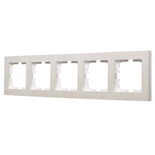 Рамка 5-местн. горизонт. VESNA жемчуж./бел. перламутр LEZARD 742-3000-150