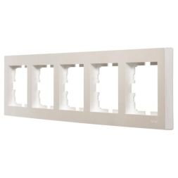 Рамка 5-местн. горизонт. VESNA жемчуж./бел. перламутр LEZARD 742-3000-150