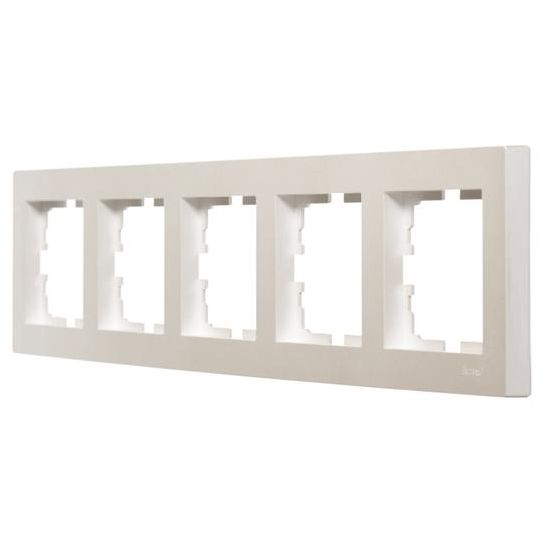Рамка 5-местн. горизонт. VESNA жемчуж./бел. перламутр LEZARD 742-3000-150