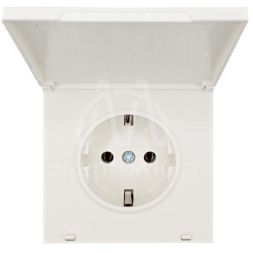 Розетка 1-мест. с/з с крышкой ПБТ СП ZIMA IP20 16А безвинт. зажим слон. кость LEZARD 704-9088-123BQC