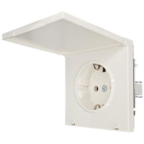 Розетка 1-мест. с/з с крышкой ПБТ СП ZIMA IP20 16А безвинт. зажим слон. кость LEZARD 704-9088-123BQC