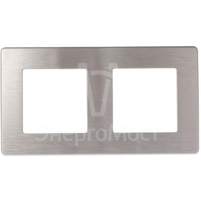 Рамка 2-м 12-5102-03 сатин алюм. Эра Б0052511