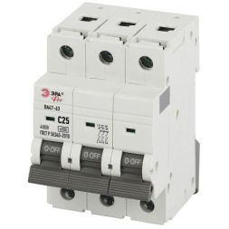 Выключатель автоматический 3п 25А C 6кА ВА47-63 PRO VA63-3P25C6 ЭРА Б0063170