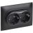 Розетка 2-м SKANDY 16А с заземл. защ. штроки в сборе SK-R07Bl черн. IEK SK-R24-16-K02-F