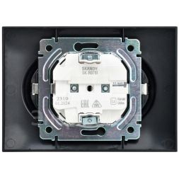 Розетка 2-м SKANDY 16А с заземл. защ. штроки в сборе SK-R07Bl черн. IEK SK-R24-16-K02-F