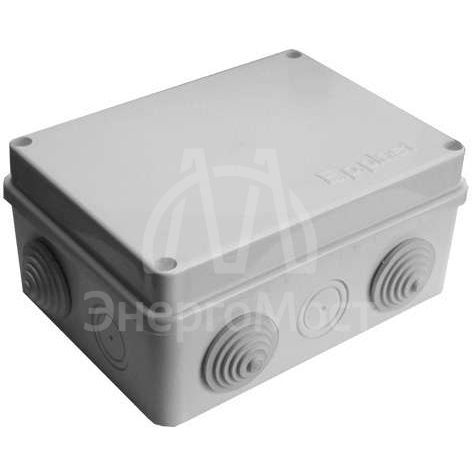 Коробка распределительная ОП 150х110х70мм IP54 10 выходов 6 гермовводов крышка на винтах сер. Epplast 210302