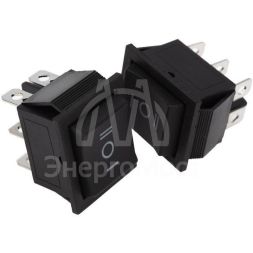 Выключатель клавишный 250В 15А (6с) (ON)-OFF-(ON) с нейтралью без фикс. черн. (RWB-508 SC-767) Rexant 36-2375