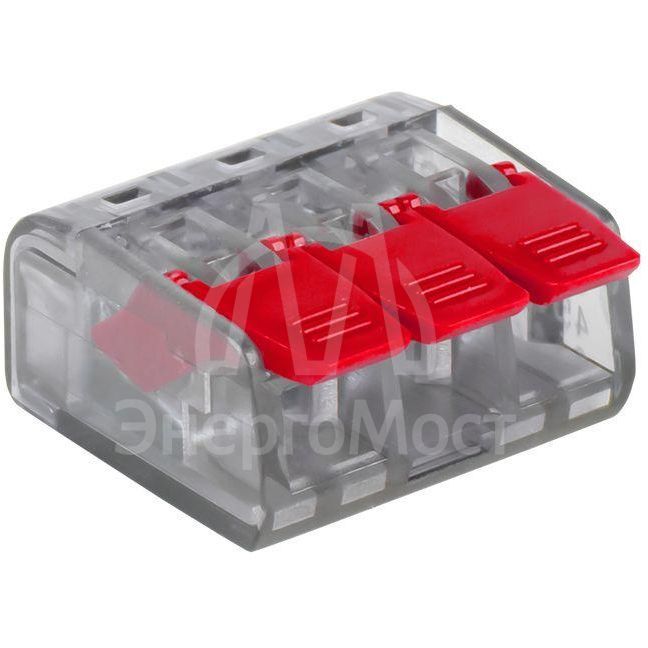 Клемма строительно-монтажная СМК 221-413 3-проводная 0.2-4.0кв.мм (уп.100шт) PROxima EKF plc-smk-221-413