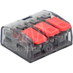 Клемма строительно-монтажная СМК 221-413 3-проводная 0.2-4.0кв.мм (уп.100шт) PROxima EKF plc-smk-221-413