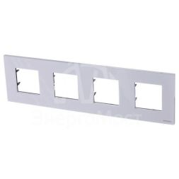 Рамка 4-м 8мод.Zenit серебристый ABB 2CLA227400N1301