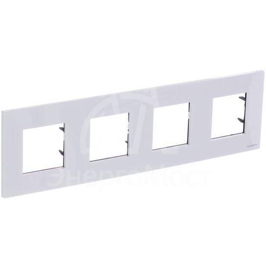 Рамка 4-м 8мод.Zenit серебристый ABB 2CLA227400N1301