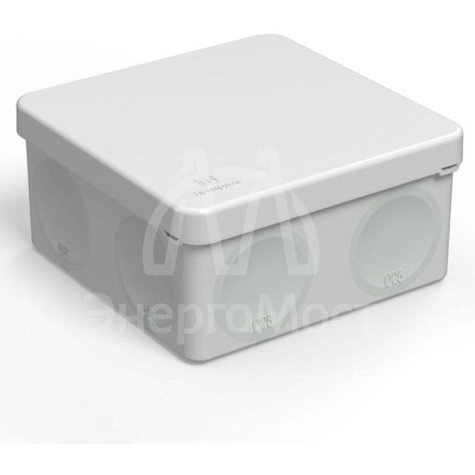 Коробка распределительная ОП для прямого монтажа двухкомпонентная безгалогенная (HF) 100х100х50 Промрукав 60-0300