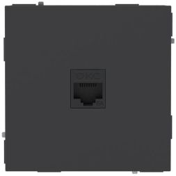 Розетка компьютерная 1-м KANT RJ45 кат.6A без шторки черн. уголь DKC 7012673
