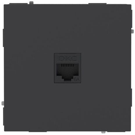 Розетка компьютерная 1-м KANT RJ45 кат.6A без шторки черн. уголь DKC 7012673