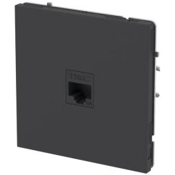 Розетка компьютерная 1-м KANT RJ45 кат.6A без шторки черн. уголь DKC 7012673