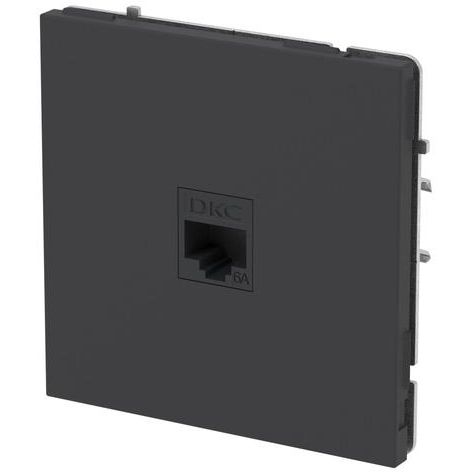 Розетка компьютерная 1-м KANT RJ45 кат.6A без шторки черн. уголь DKC 7012673