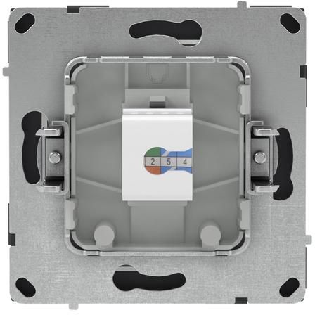 Розетка компьютерная 1-м KANT RJ45 кат.6A без шторки черн. уголь DKC 7012673