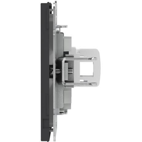 Розетка компьютерная 1-м KANT RJ45 кат.6A без шторки черн. уголь DKC 7012673