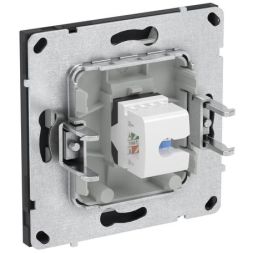 Розетка компьютерная 1-м KANT RJ45 кат.6A без шторки черн. уголь DKC 7012673