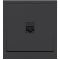 Розетка компьютерная 1-м KANT RJ45 кат.6A без шторки черн. уголь DKC 7012673