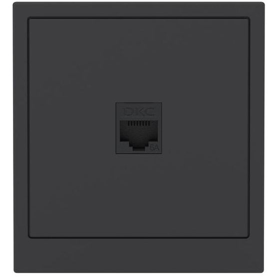 Розетка компьютерная 1-м KANT RJ45 кат.6A без шторки черн. уголь DKC 7012673