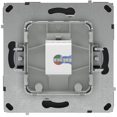 Розетка компьютерная 1-м KANT RJ45 кат.6A без шторки черн. уголь DKC 7012673