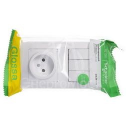 Блок комбинированный GLOSSA розетка + выкл. 3-кл. бел. SchE GSL000176