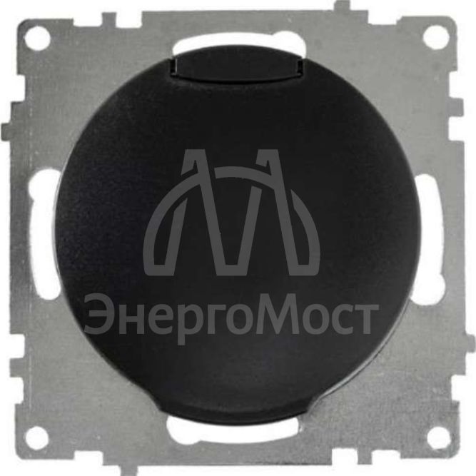 Механизм розетки 1-м СП с крышкой Florence с заземл черн. 1E10501303 OneKeyElectro 2172814
