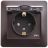Розетка 1-м СП Glossa 16А IP44 с защ. крышкой защ. шторки с заземл. в сборе шоколад SchE GSL000848