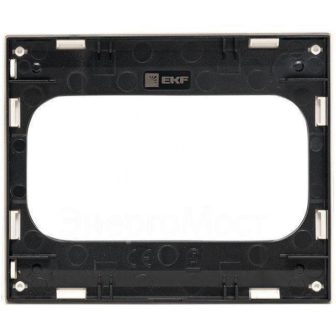 Рамка для розетки 2-м Стокгольм бел. с линией цвета черн. PROxima EKF EYM-G-303-20