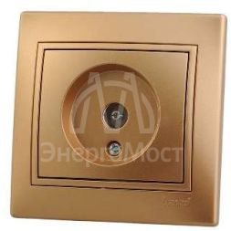 Розетка TV СП Мира проходная метал. зол. LEZARD 701-1313-129