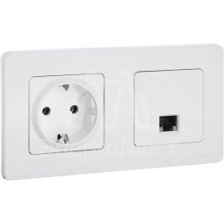 Розетка компьютерная Inspiria RJ45 кат.5E UTP бел. Leg 673825