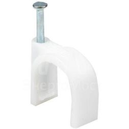 Скоба крепежная круглая с гвоздем d16мм пластик. (уп.50шт) EKF plcn-sr-16