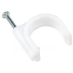 Скоба крепежная круглая с гвоздем d16мм пластик. (уп.50шт) EKF plcn-sr-16