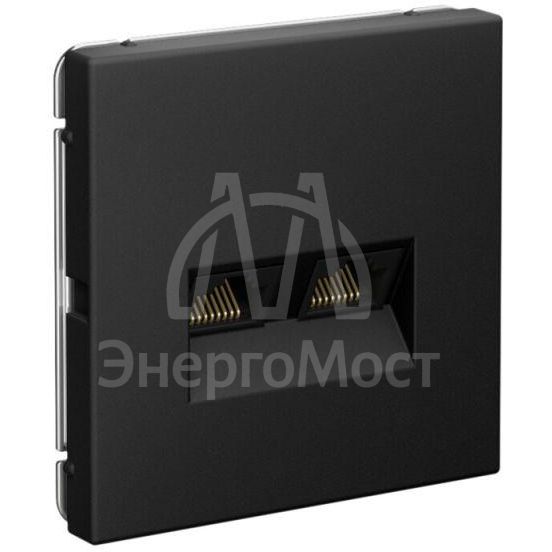 Розетка компьютерная 2-м ArtGallery RJ45 + RJ45 кат.5E механизм карбон SE GAL001085