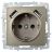 Розетка BRITE РЮш10-1-БрШ 16А с USB A+A 2.1А с заземл. защ. шторки шампань IEK BR-R14-16-U21-D21-K37