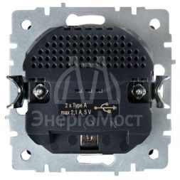 Розетка BRITE РЮш10-1-БрШ 16А с USB A+A 2.1А с заземл. защ. шторки шампань IEK BR-R14-16-U21-D21-K37