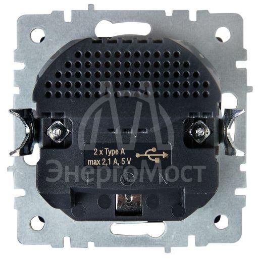 Розетка BRITE РЮш10-1-БрШ 16А с USB A+A 2.1А с заземл. защ. шторки шампань IEK BR-R14-16-U21-D21-K37