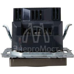 Розетка BRITE РЮш10-1-БрШ 16А с USB A+A 2.1А с заземл. защ. шторки шампань IEK BR-R14-16-U21-D21-K37