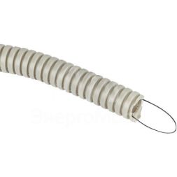 Труба гофрированная ПВХ d16мм с протяжкой сер. (уп.25м) Plast PROxima EKF tg-z-16-25n